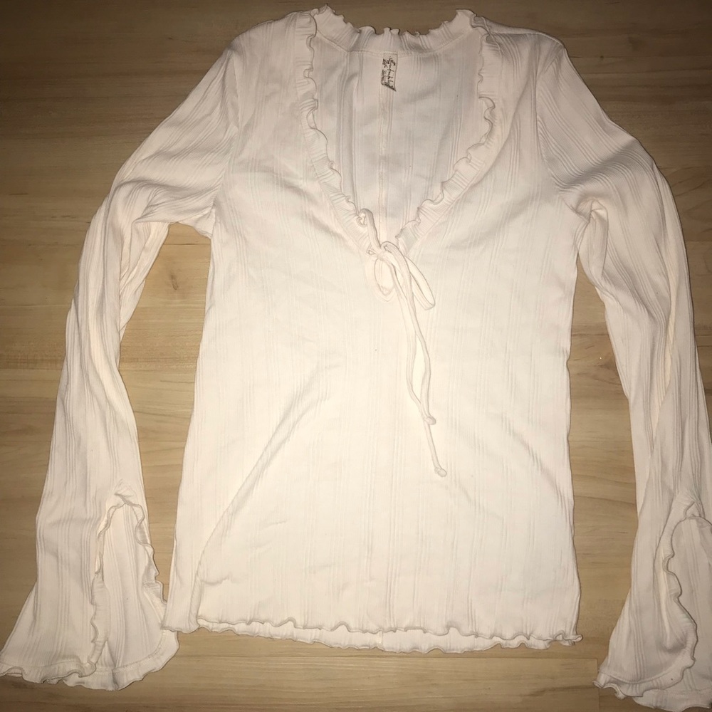 Free People bell sleeve top